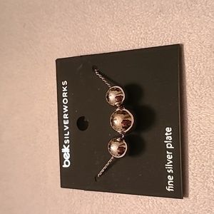 BELK SILVERWORKS FINE SILVER PLATE 3 BEAD NECKLACE